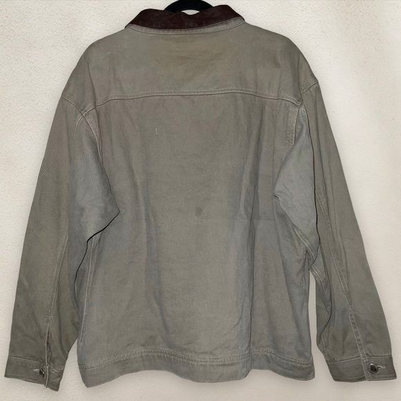 Vintage Marlboro Work Jacket 90s Detroit Style Flannel Lined Tan Size XL - Picture 2 of 10